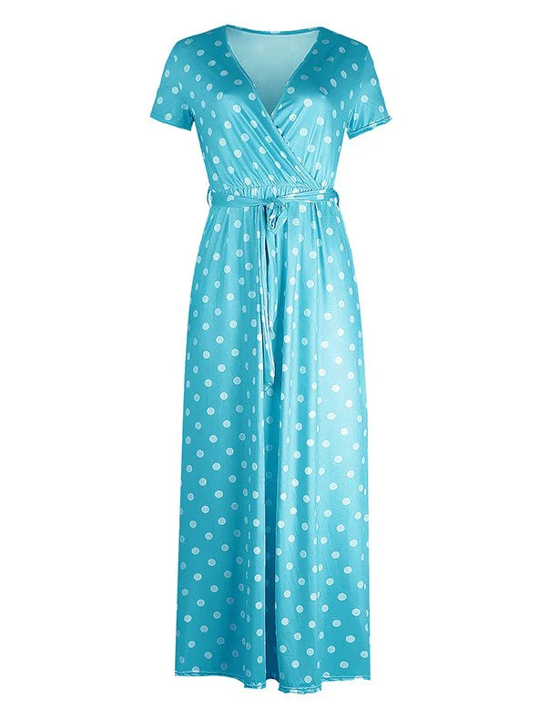 V-neck Polka Dot Dress - Image 8