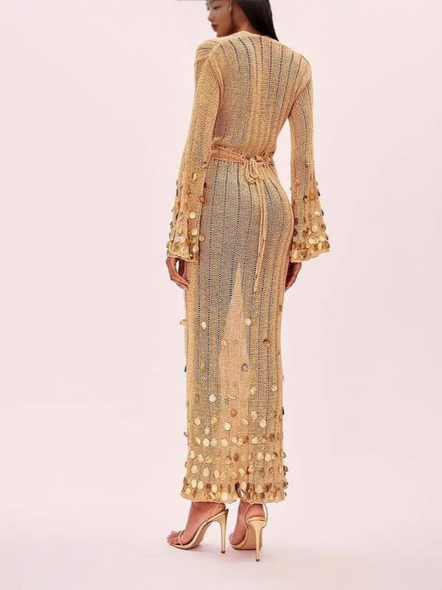 Celeste Gold Sequin Gown - Image 5