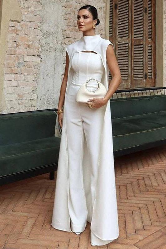 long cape top slim jumpsuit suit - Image 2