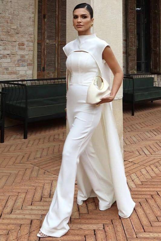 long cape top slim jumpsuit suit - Image 4