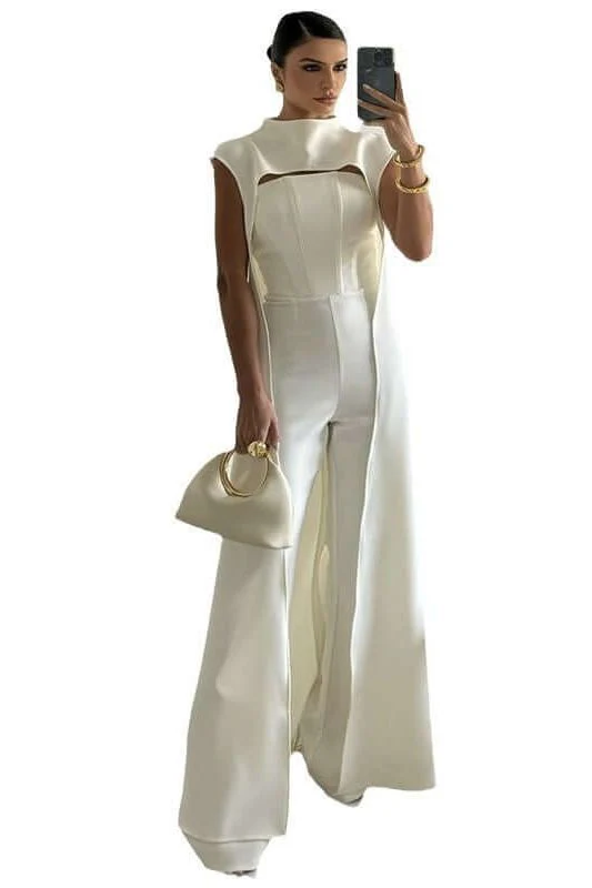 long cape top slim jumpsuit suit - Image 5