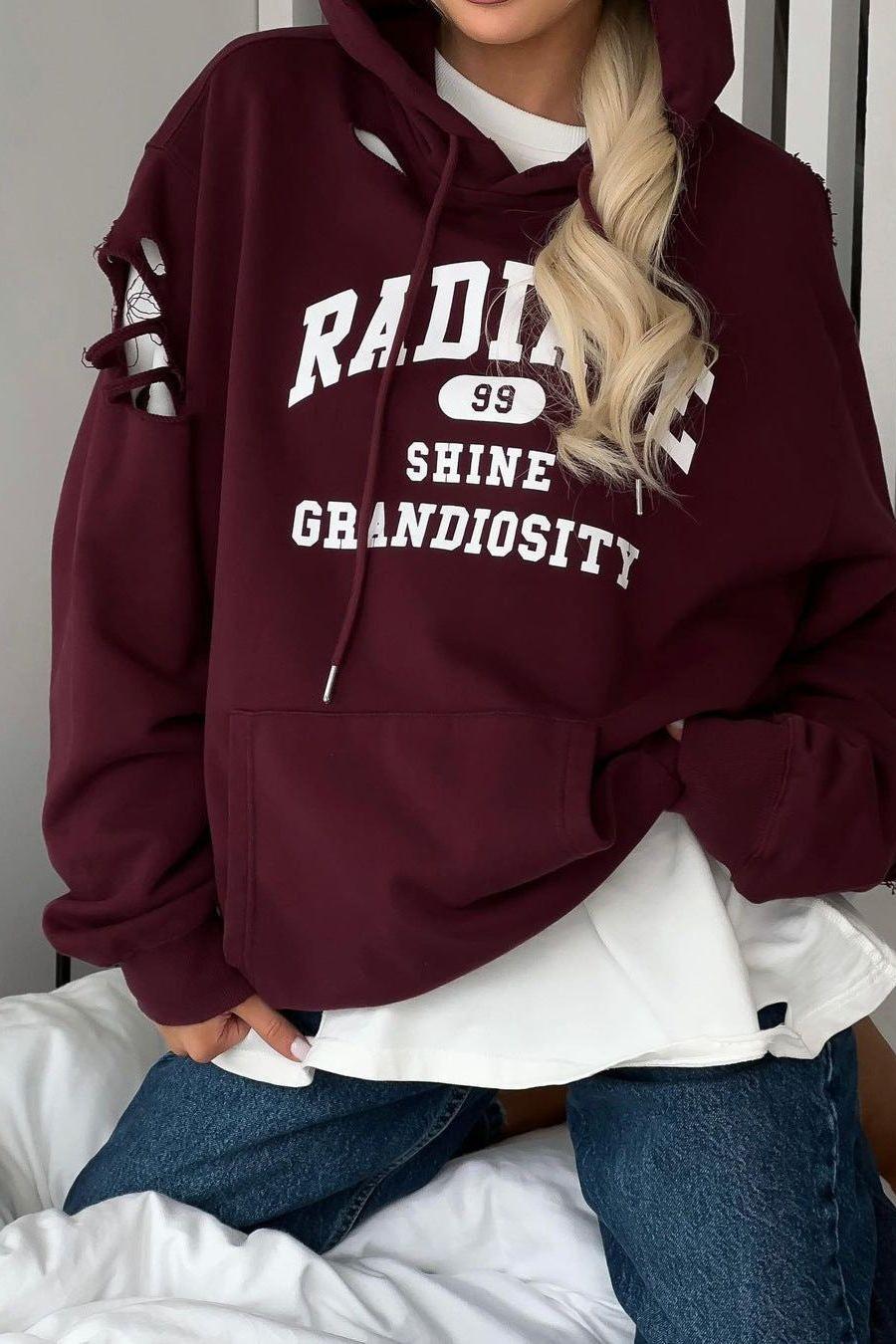 retro distressed hole design sweatshirt - Image 3