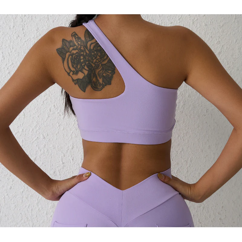 One-shoulder Fitness Yoga Bra - Image 9