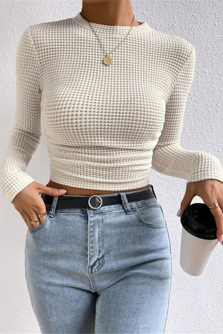 Versatile Long-sleeved Pleated Top - Image 4