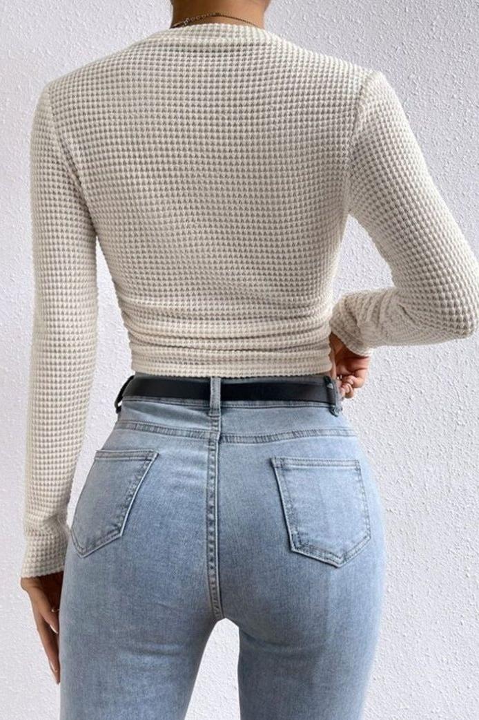 Versatile Long-sleeved Pleated Top - Image 5
