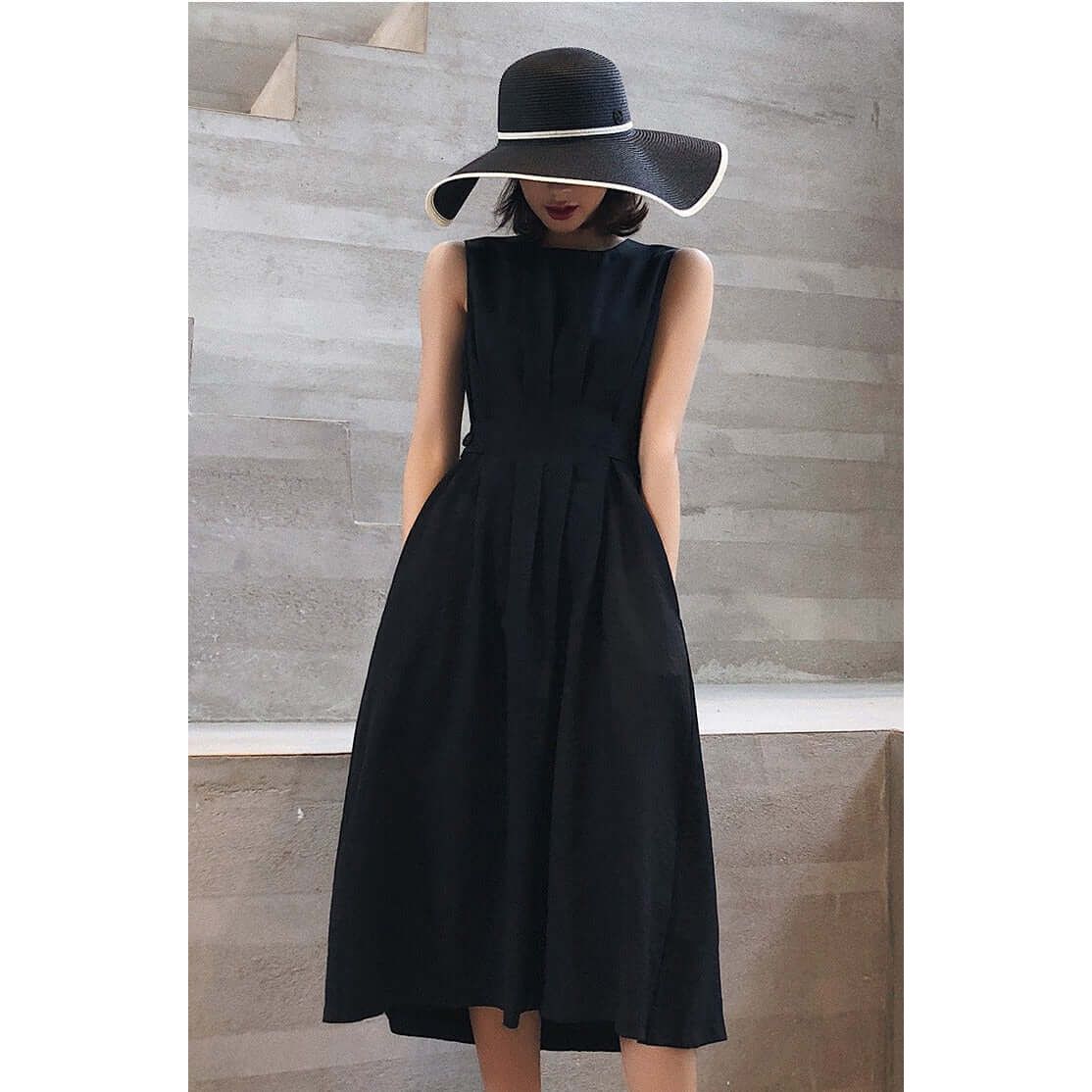 Sleeveless Vest Suspender Midi Dress - Image 4