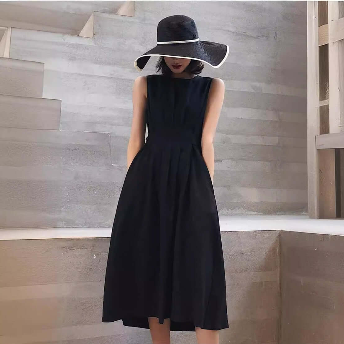Sleeveless Vest Suspender Midi Dress - Image 6