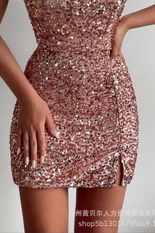 Suspender Sequined Mini dress - Image 3