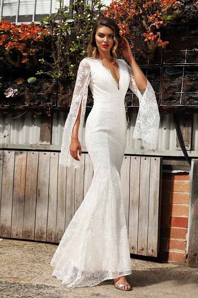Full Length Long-Sleeved Long Elegant Dress - Image 6