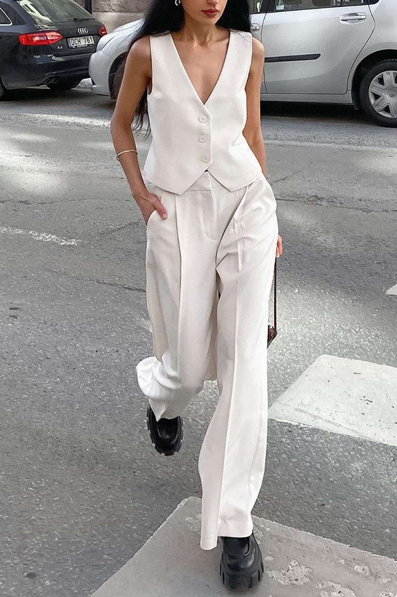 V-Neck Sleeveless Vest Trousers High-End Suit - Image 3