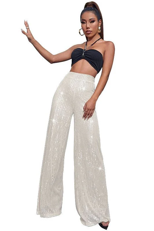 Casual sequined loose drape pants - Image 16