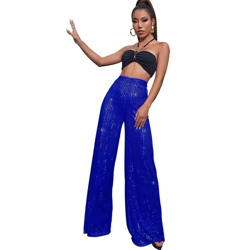 Casual sequined loose drape pants - Image 17