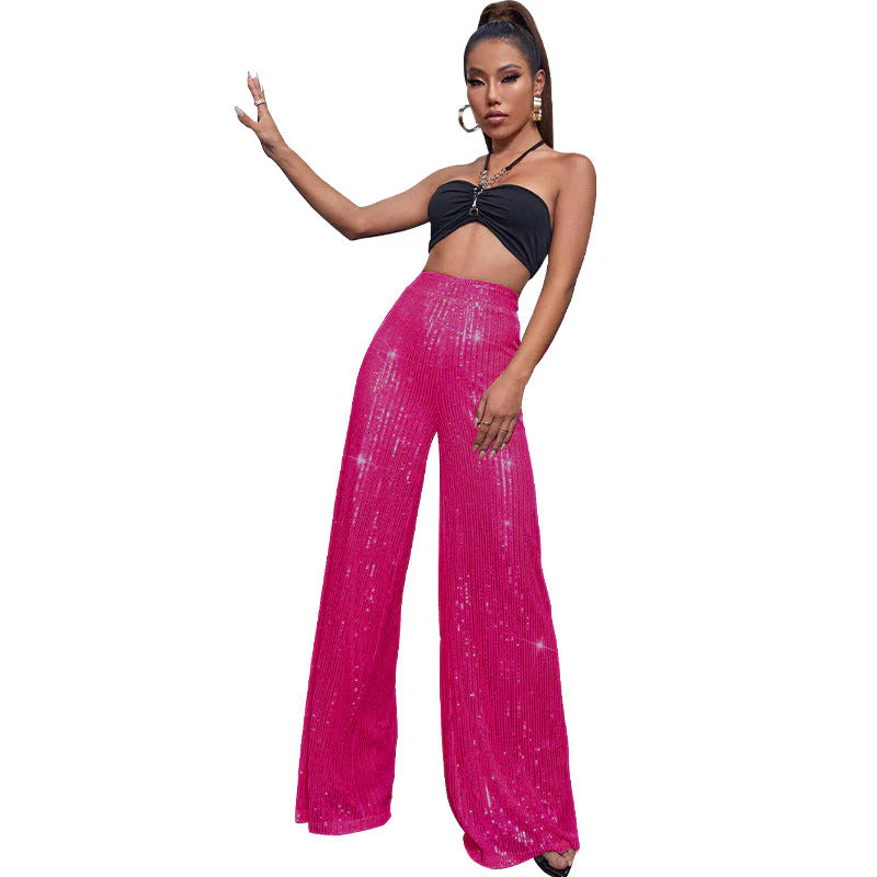 Casual sequined loose drape pants - Image 19
