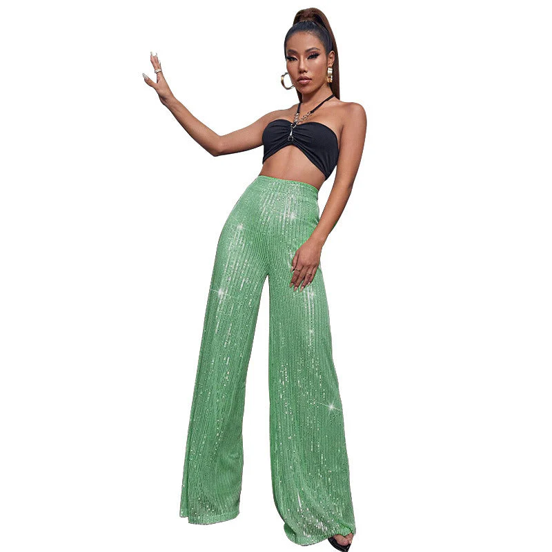 Casual sequined loose drape pants - Image 2