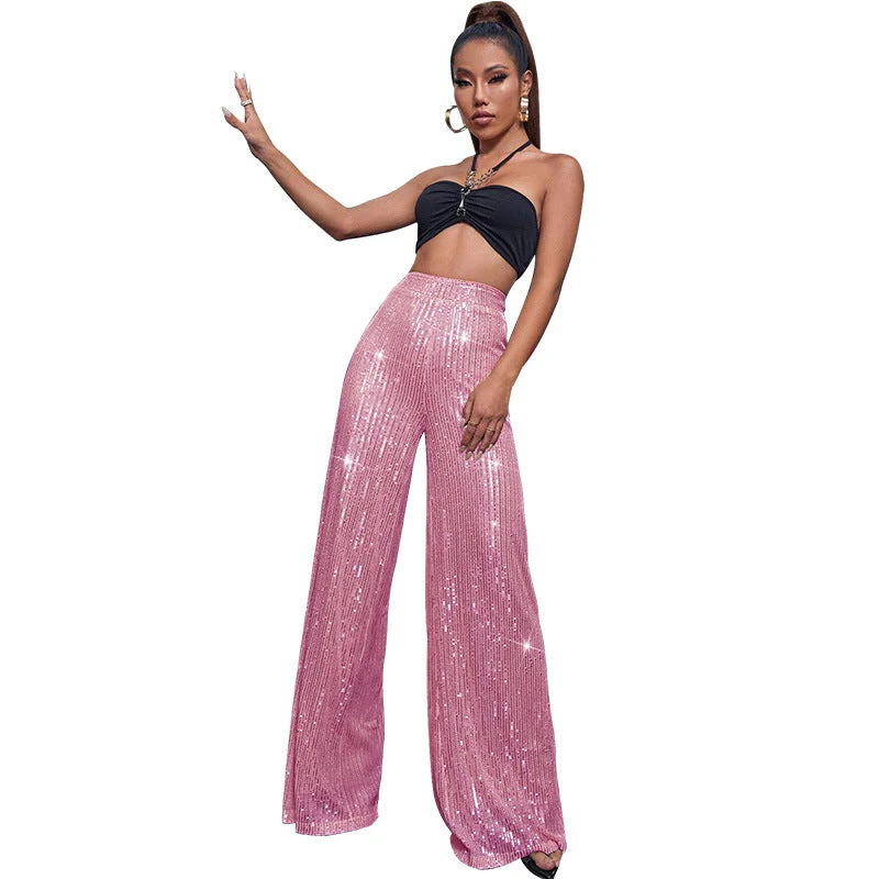 Casual sequined loose drape pants - Image 21