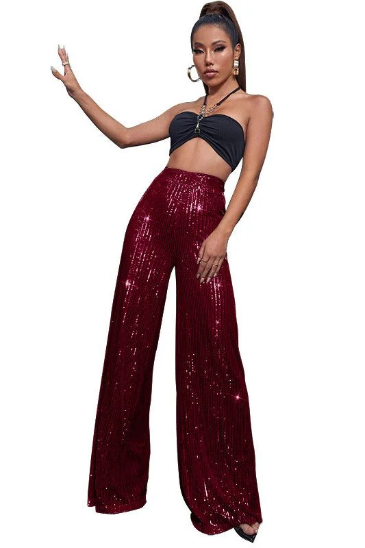 Casual sequined loose drape pants - Image 7