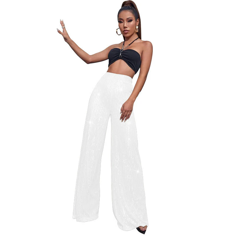 Casual sequined loose drape pants - Image 9