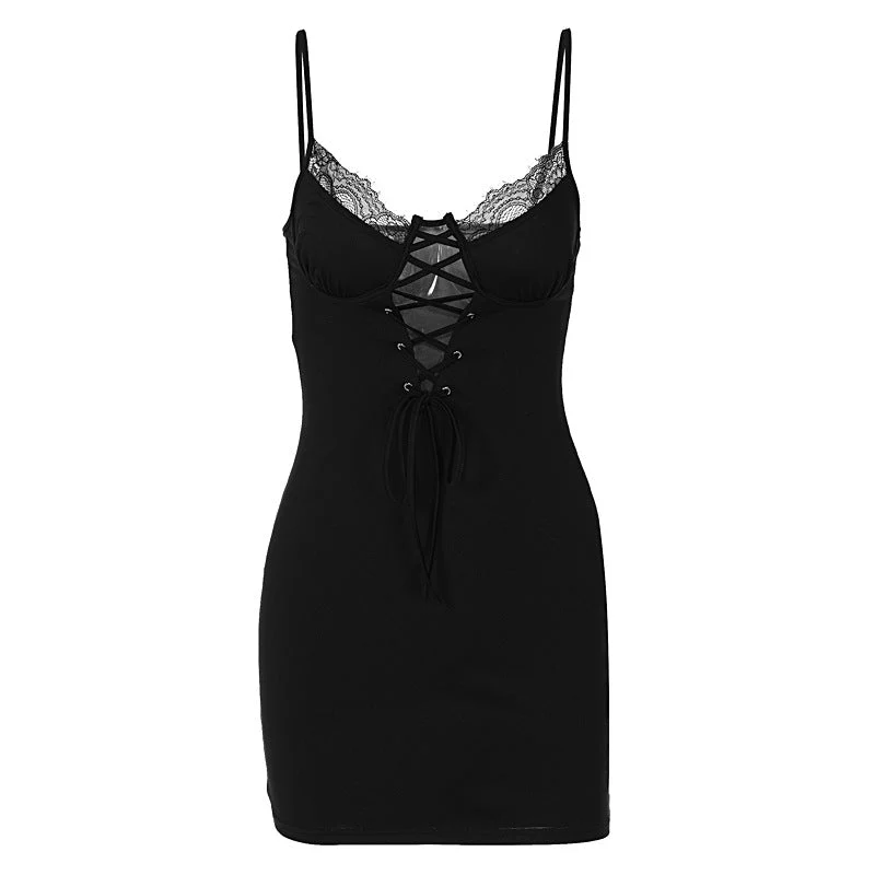 Lace sexy hollow suspender dress - Image 6