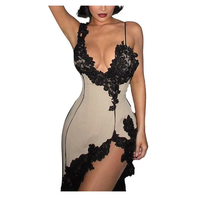 Sexy deep V suspender dress - Image 5