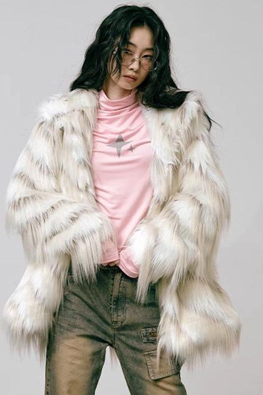 Retro imitation fox fur coat - Image 3
