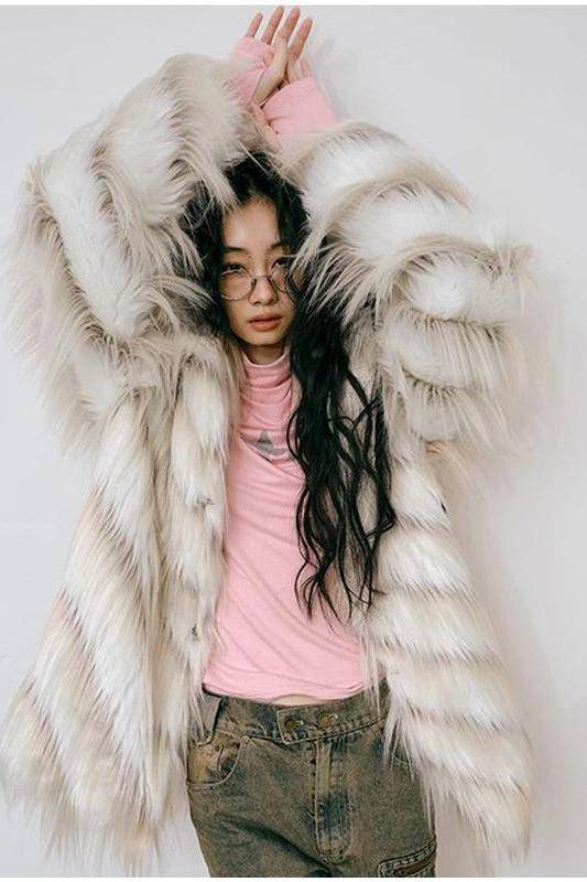 Retro imitation fox fur coat - Image 4