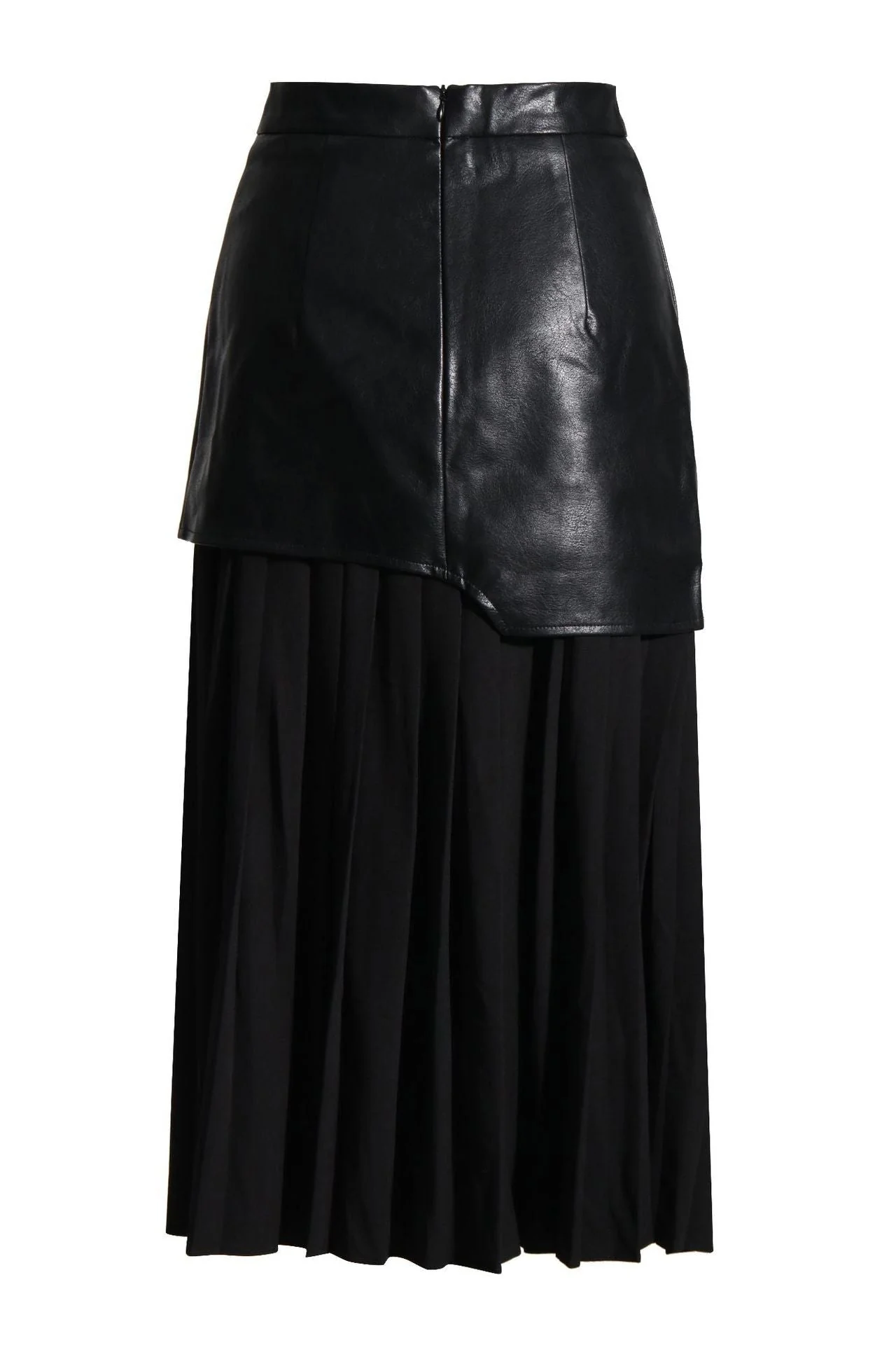 Pu leather stitching pleated skirt - Image 6