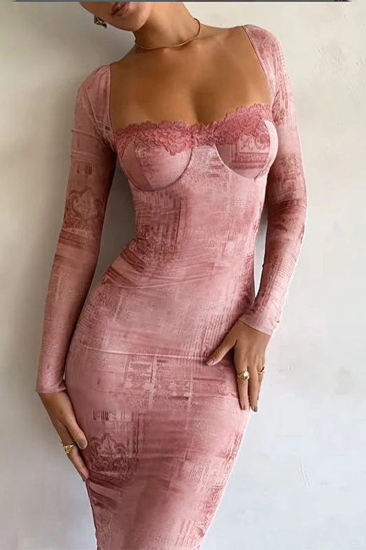 Sexy slim long-sleeved dress - Image 2