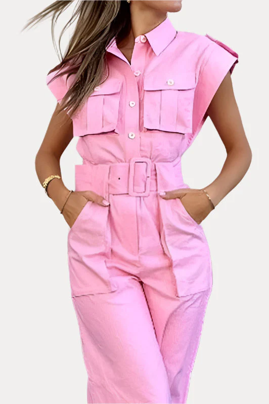 Barbie pink slanted shoulder jumpsuit - Image 2