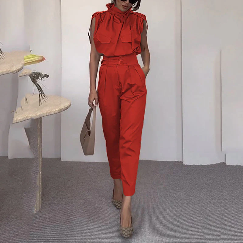 Turtle neck sleeveless Suit - Image 4
