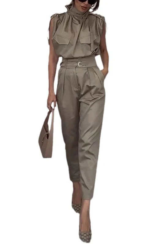 Turtle neck sleeveless Suit - Image 6