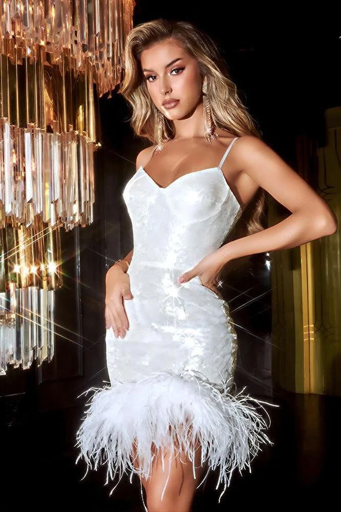 Sexy backless sequin banquet white dress - Image 3