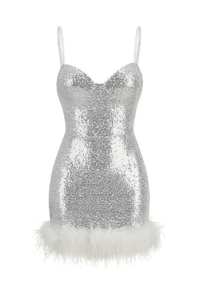 Sexy backless sequin banquet white dress - Image 6