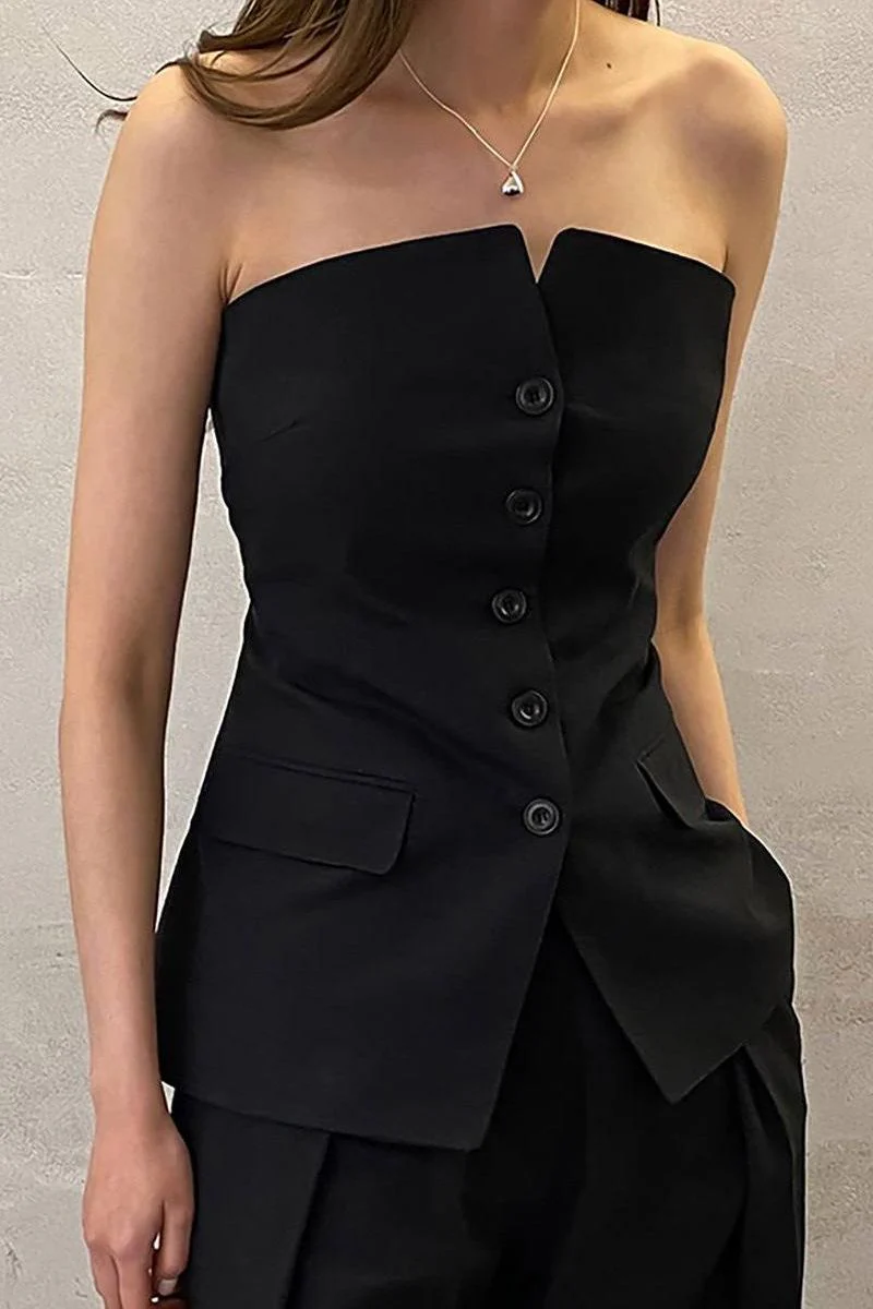 Black Sleeveless long Vest - Image 3