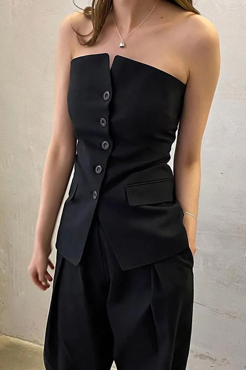 Black Sleeveless long Vest - Image 4