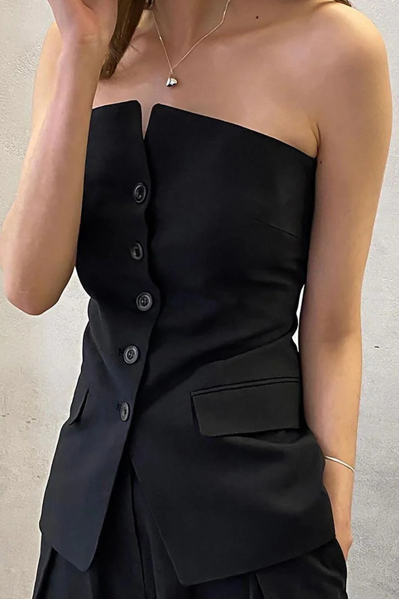 Black Sleeveless long Vest - Image 5