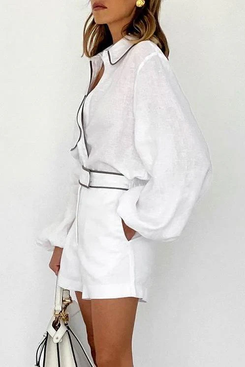 cotton and linen long-sleeved summer suit - Image 3