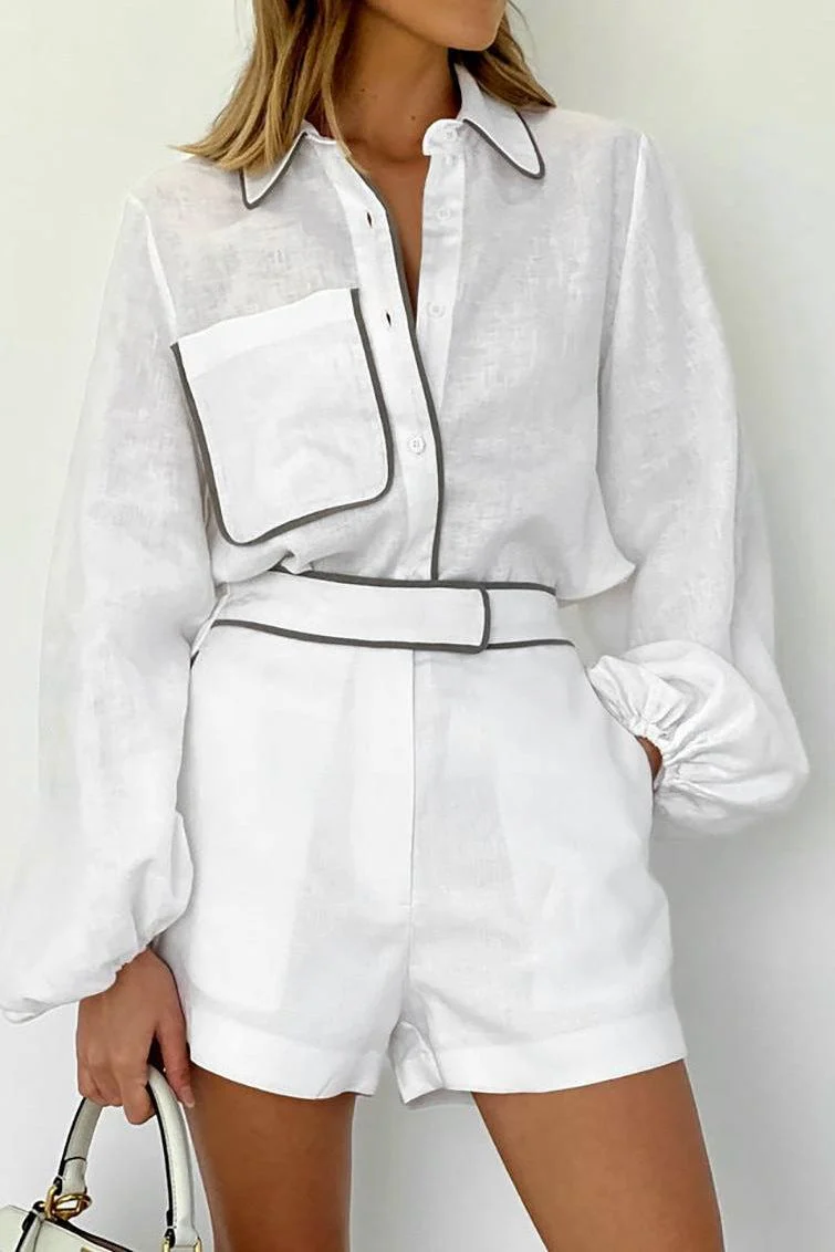 cotton and linen long-sleeved summer suit - Image 4