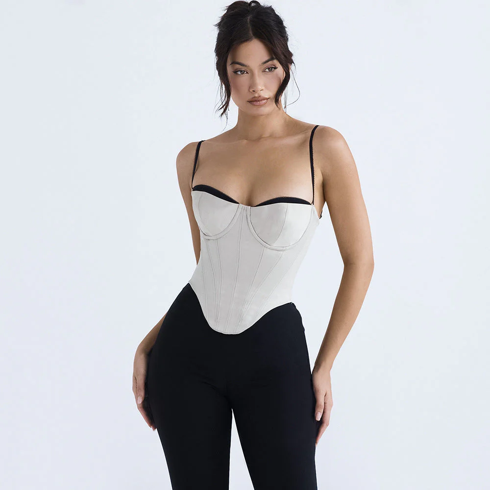 White slim back fishbone top - Image 4