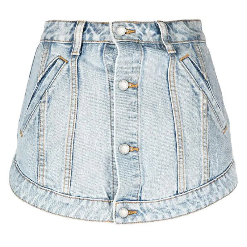 Denim fake mini Skirt - Image 10
