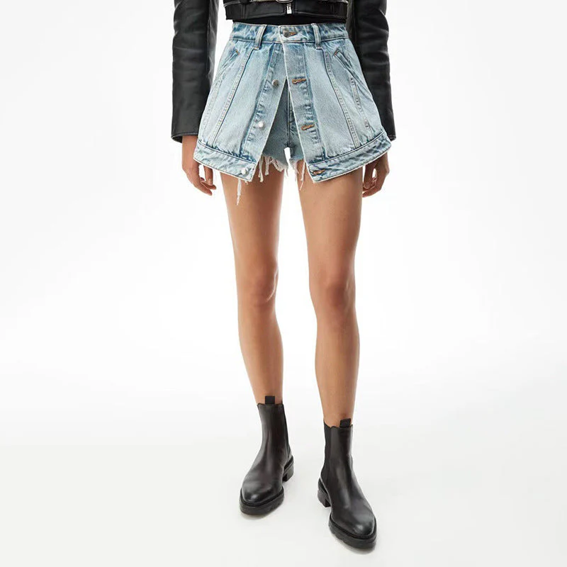 Denim fake mini Skirt - Image 2