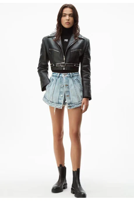 Denim fake mini Skirt - Image 3