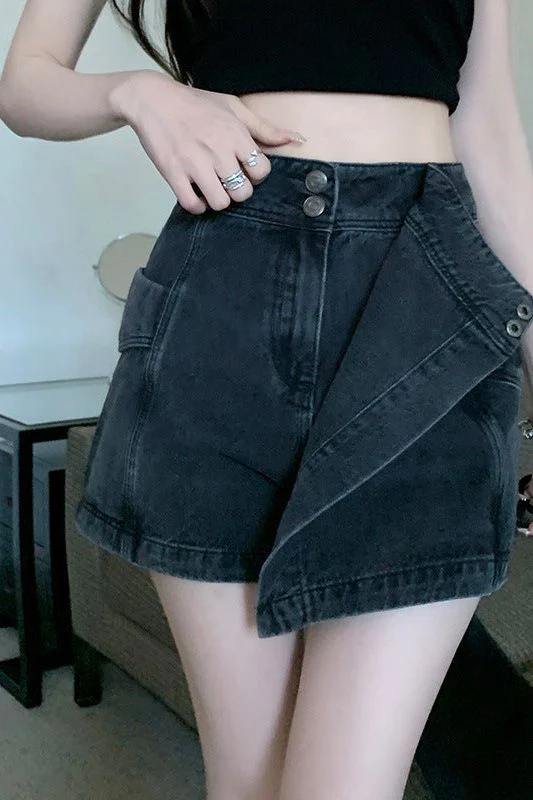 Irregular denim retro slim skirt - Image 4
