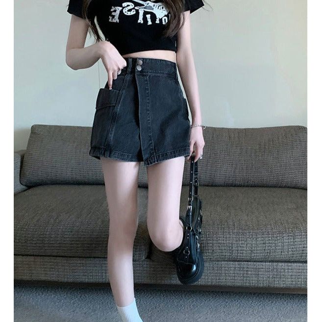 Irregular denim retro slim skirt - Image 6