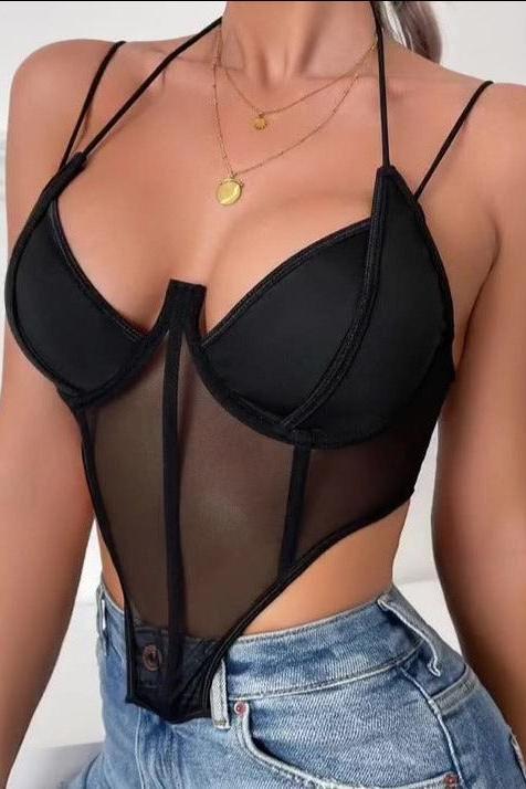 American Mesh Perspective  Fishbone Corset top - Image 2