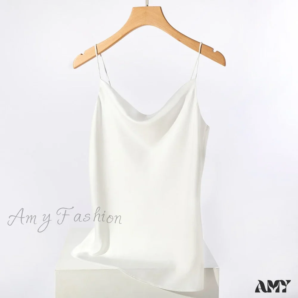Amy Fashion - Satin Thin Wild Solid Camis - Image 4