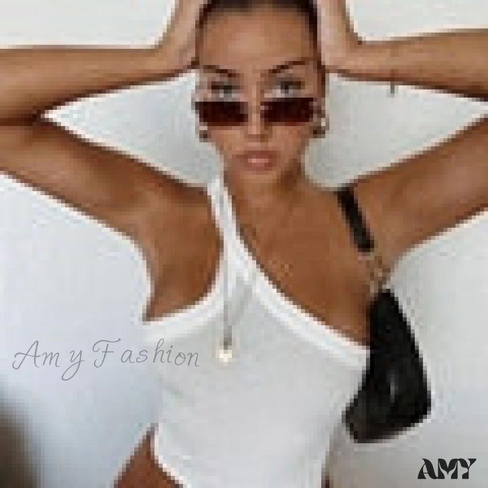 Amy Fashion - Chic One Shoulder Camis Tops - Image 7