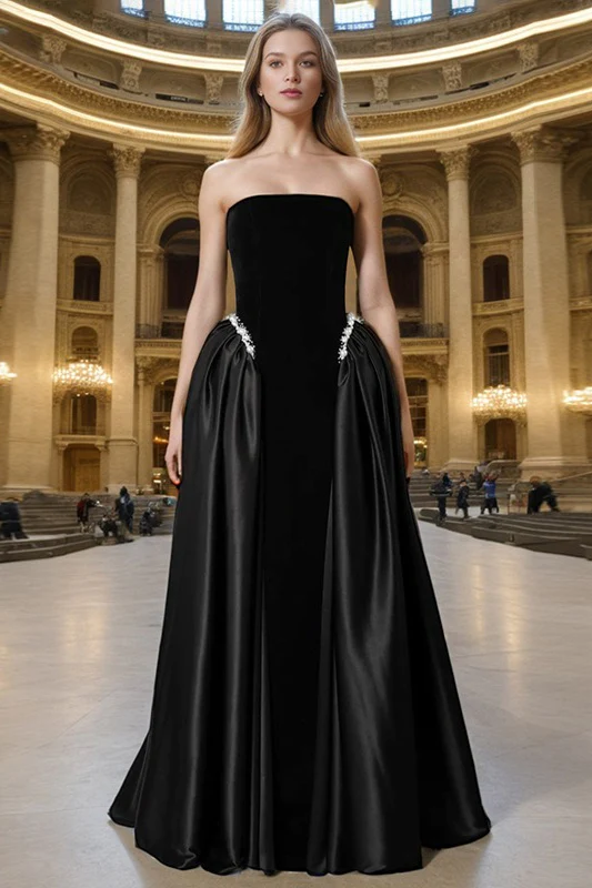 Crystal-Embellished Ruched Bustier Maxi Party Dress - Image 2