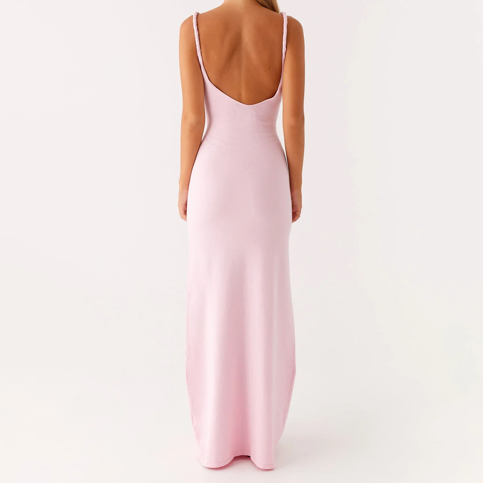 Cut Out Spaghetti Strap Maxi Bodycon Dress - Image 2