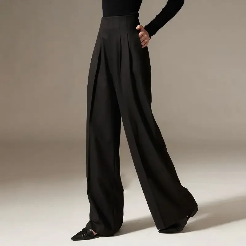 Draped Tight Waist Wide Leg Pant - Image 4