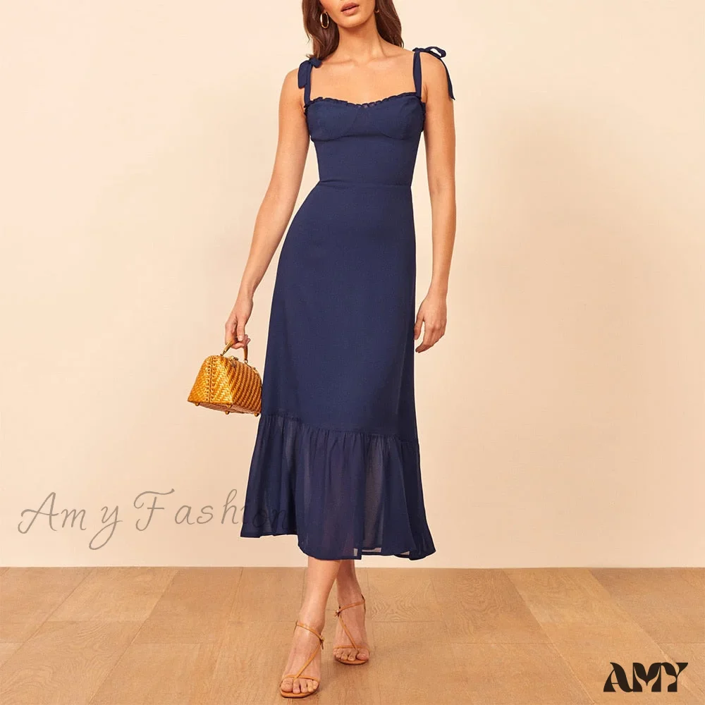 Amy Fashion - Elegant Vintage Floral Neck Sleeveless Strap Dress - Image 11